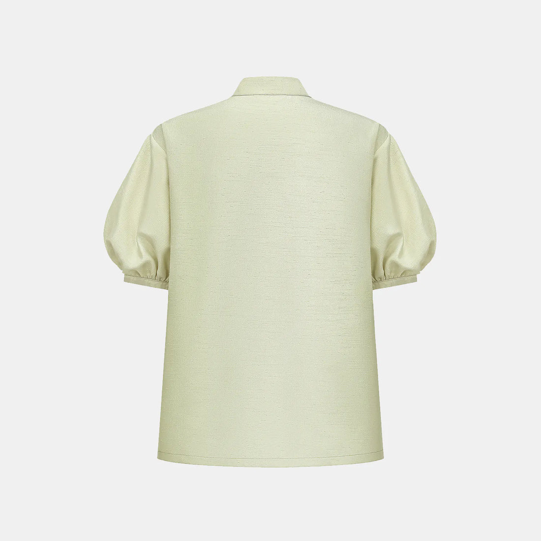 "Sloane Ave glam." Cutout Shirt — Bubble Green (Matte/Satin)