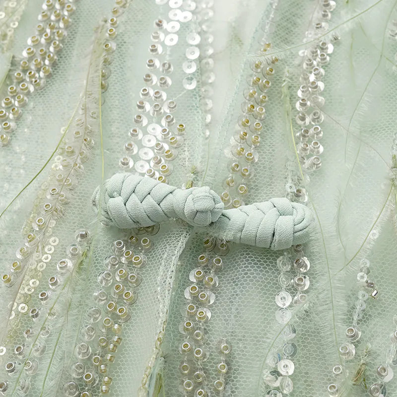 "Welcome to my party." Beaded feather craft light Chinese style vest