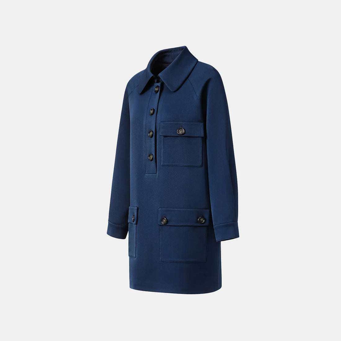 "Easy-go Chic" Heavy Acetate Casual Dress - Blue