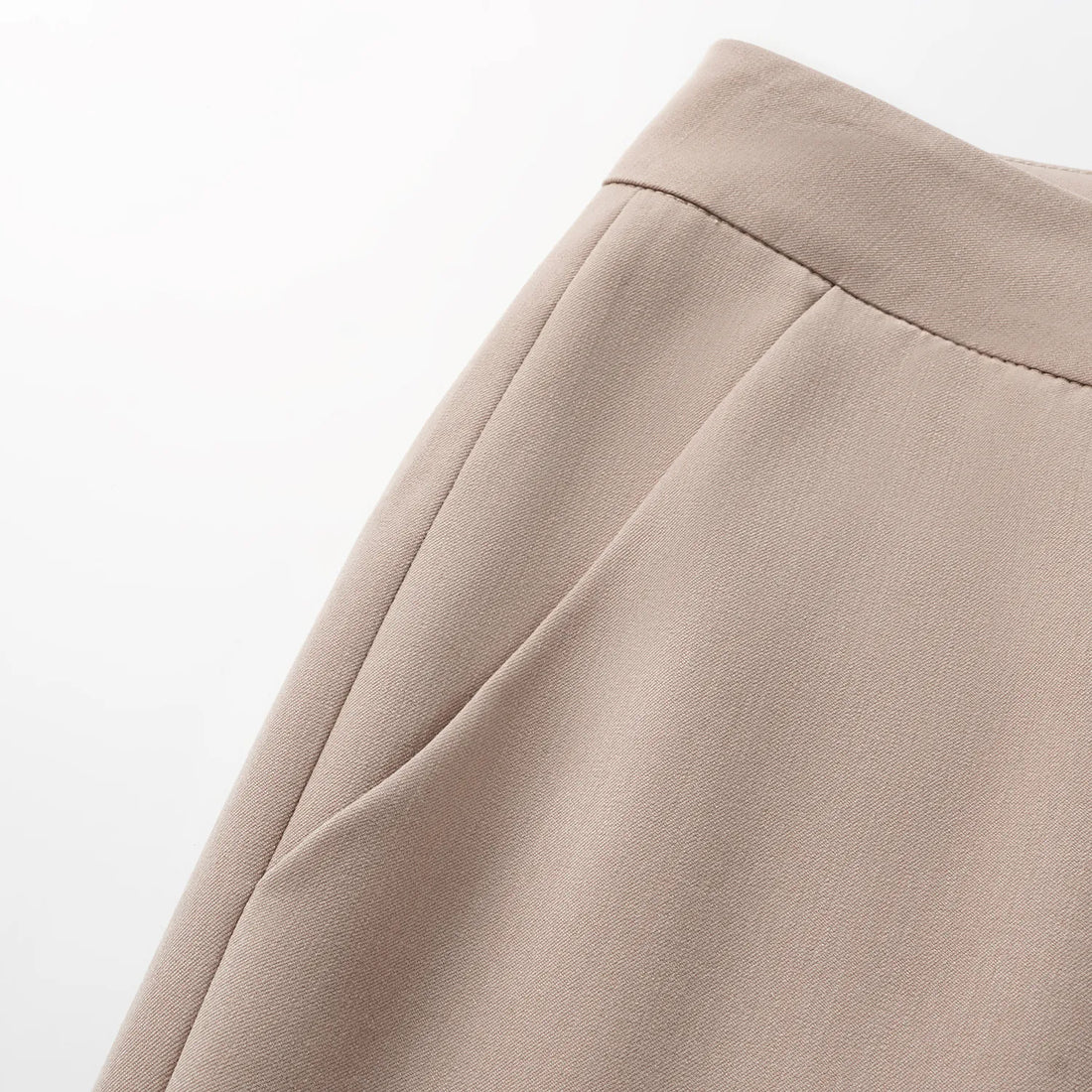 "Speak Sleek." Italian textured fabric flared pants - Taupe
