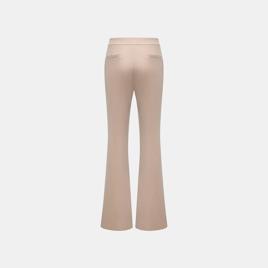 "Speak Sleek." Italian textured fabric flared pants - Taupe