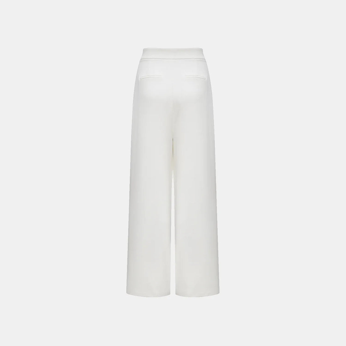 "Speak Sleek." Anti-wrinkle Acetate Special Cut Wide Leg Trousers - White