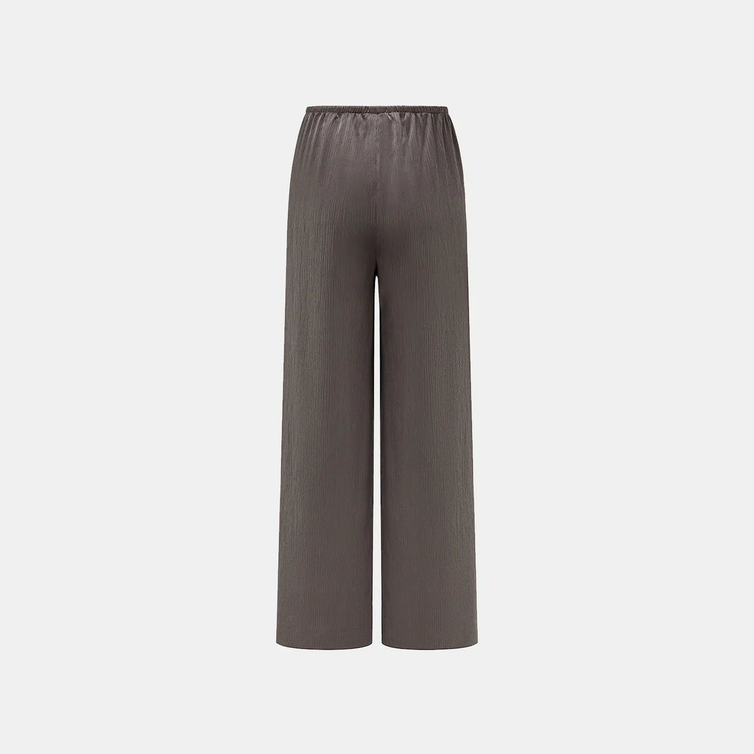 "Easy Go Chic" Korean Pleated Fabric Straight Leg Pants - Leather Brown