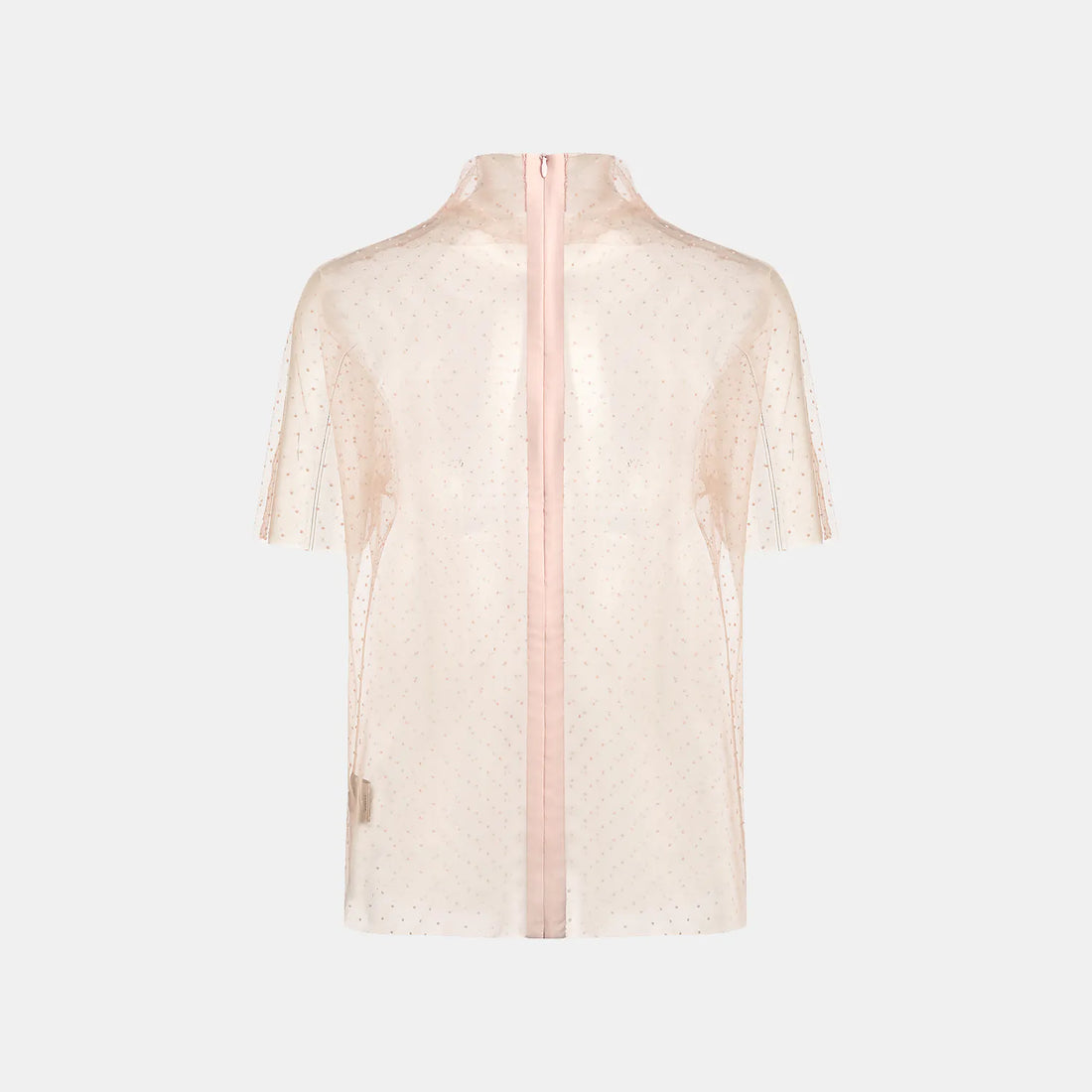 "Summer Diary" Italian tulle top—Pink dot