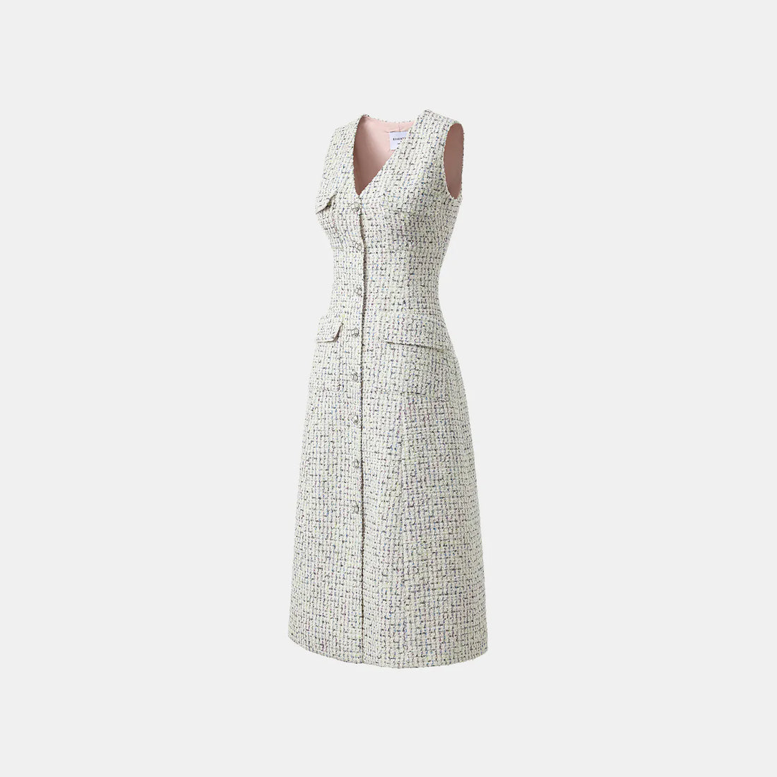 “Brunch at Ritz.” Tweed Long Vest Dress—Lemonade