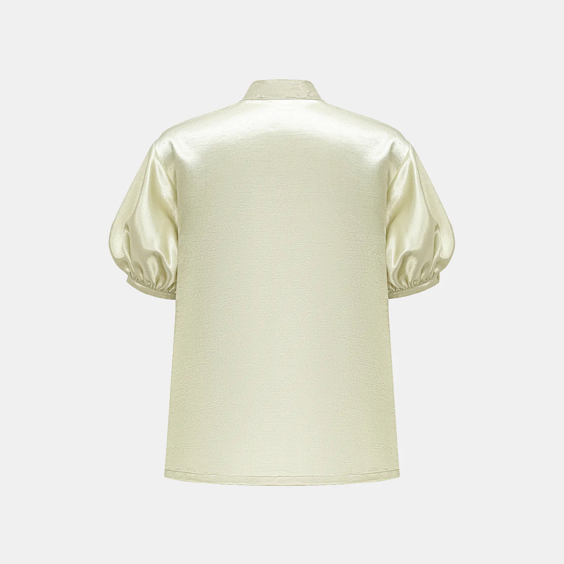 "Sloane Ave glam." Cutout Shirt — Bubble Green (Matte/Satin)