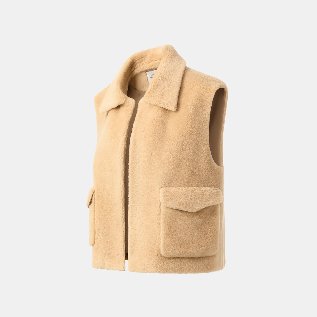 "Tops." Italian top camel hair fabric teddy vest