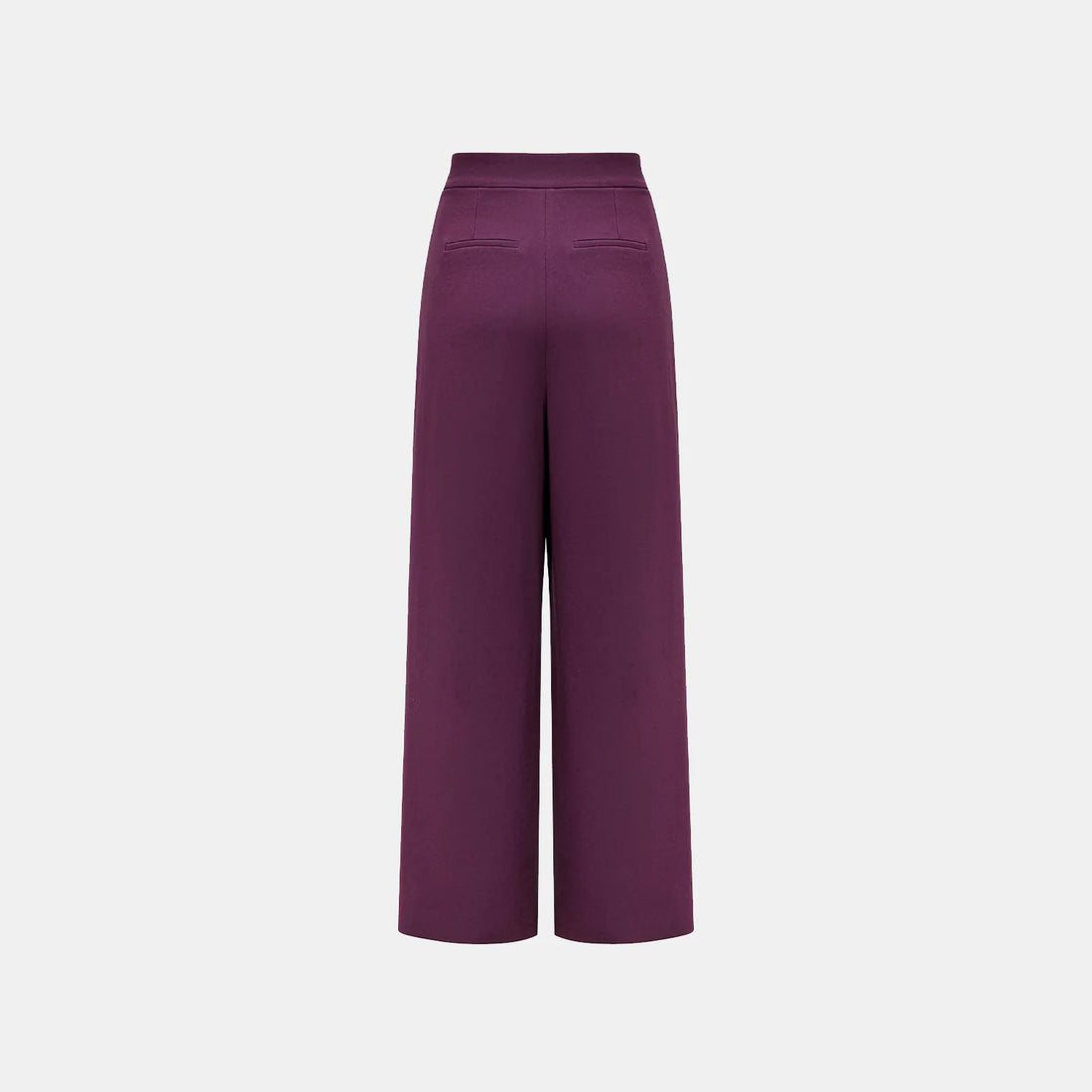 "Speak Sleek." Anti-wrinkle Acetate Special Cut Wide Leg Trousers - Grape Purple