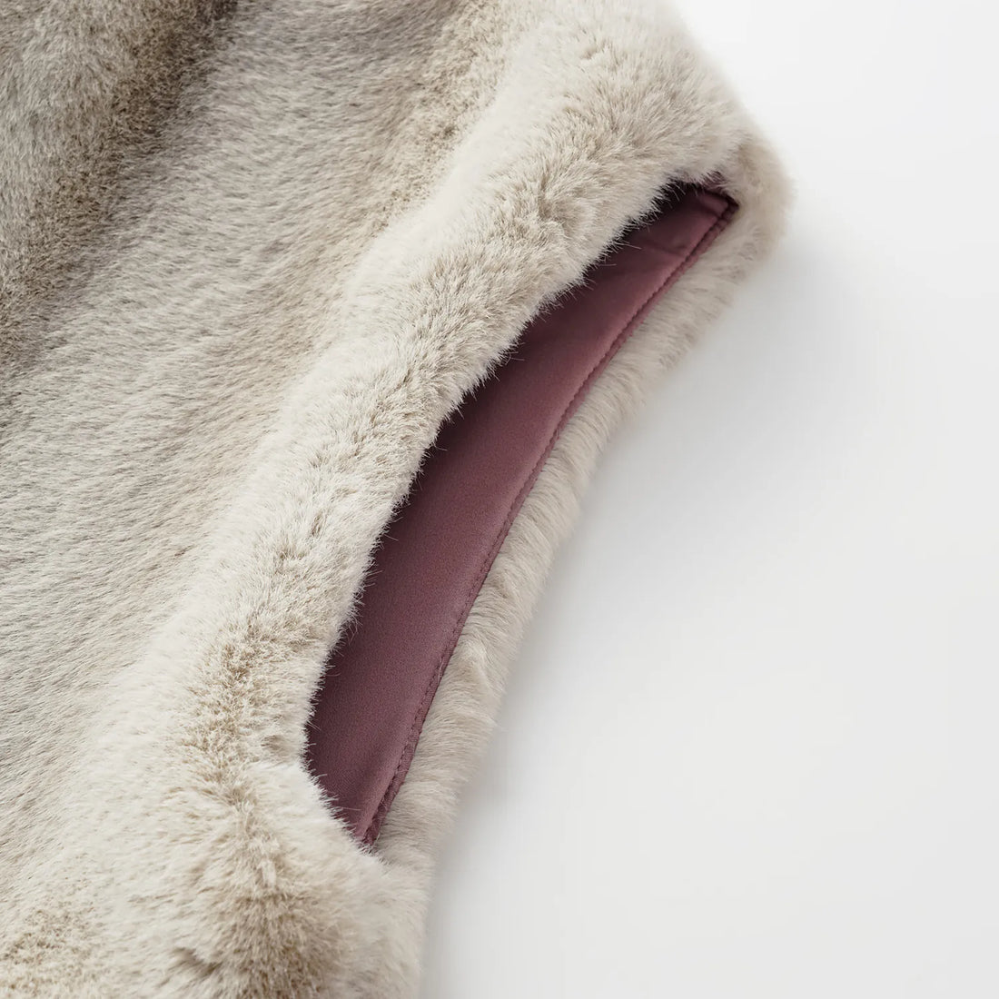 "Winter Diary" technical fur Chinese style vest jacket - silver blue gray