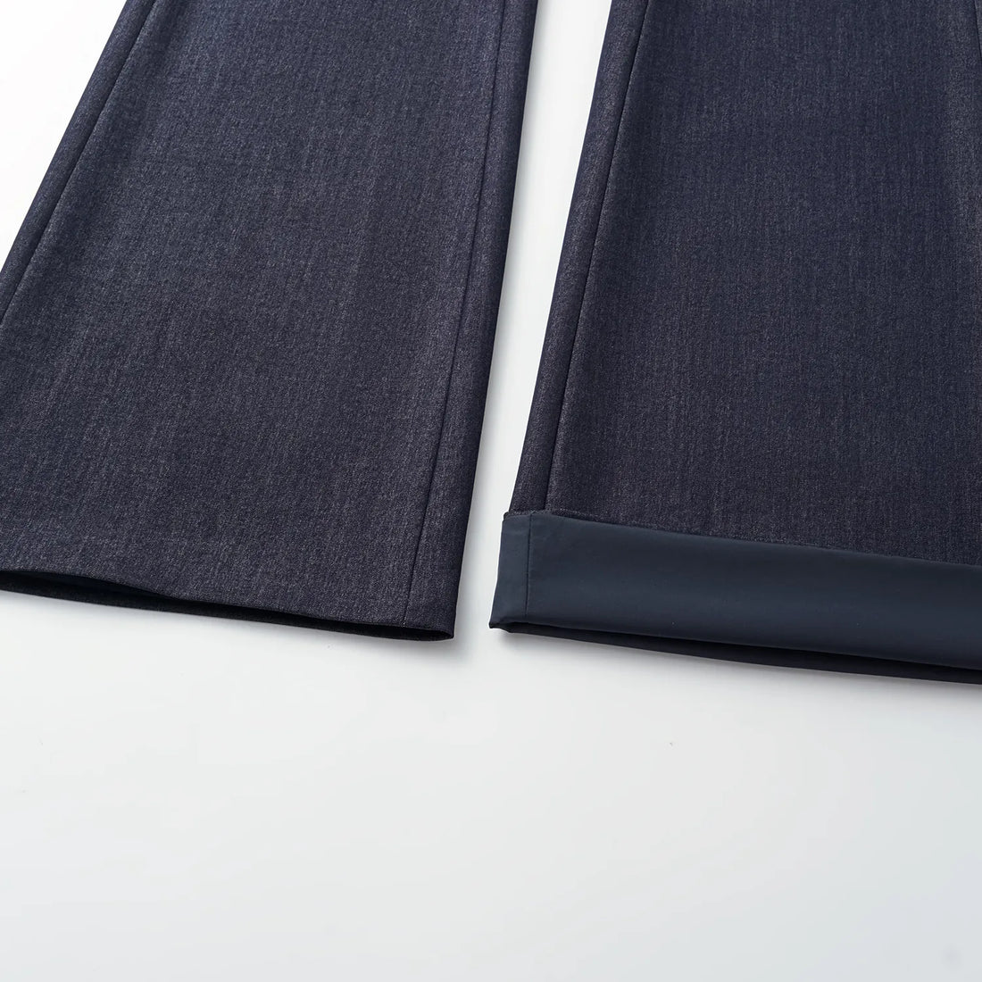 "Speak Sleek." Italian textured fabric flared pants—Denim