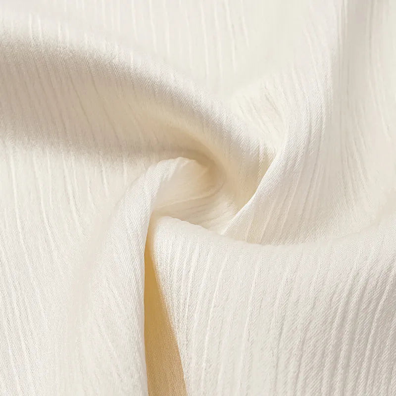 "Easy Go Chic" Korean Pleated Fabric Straight Leg Pants — Original White