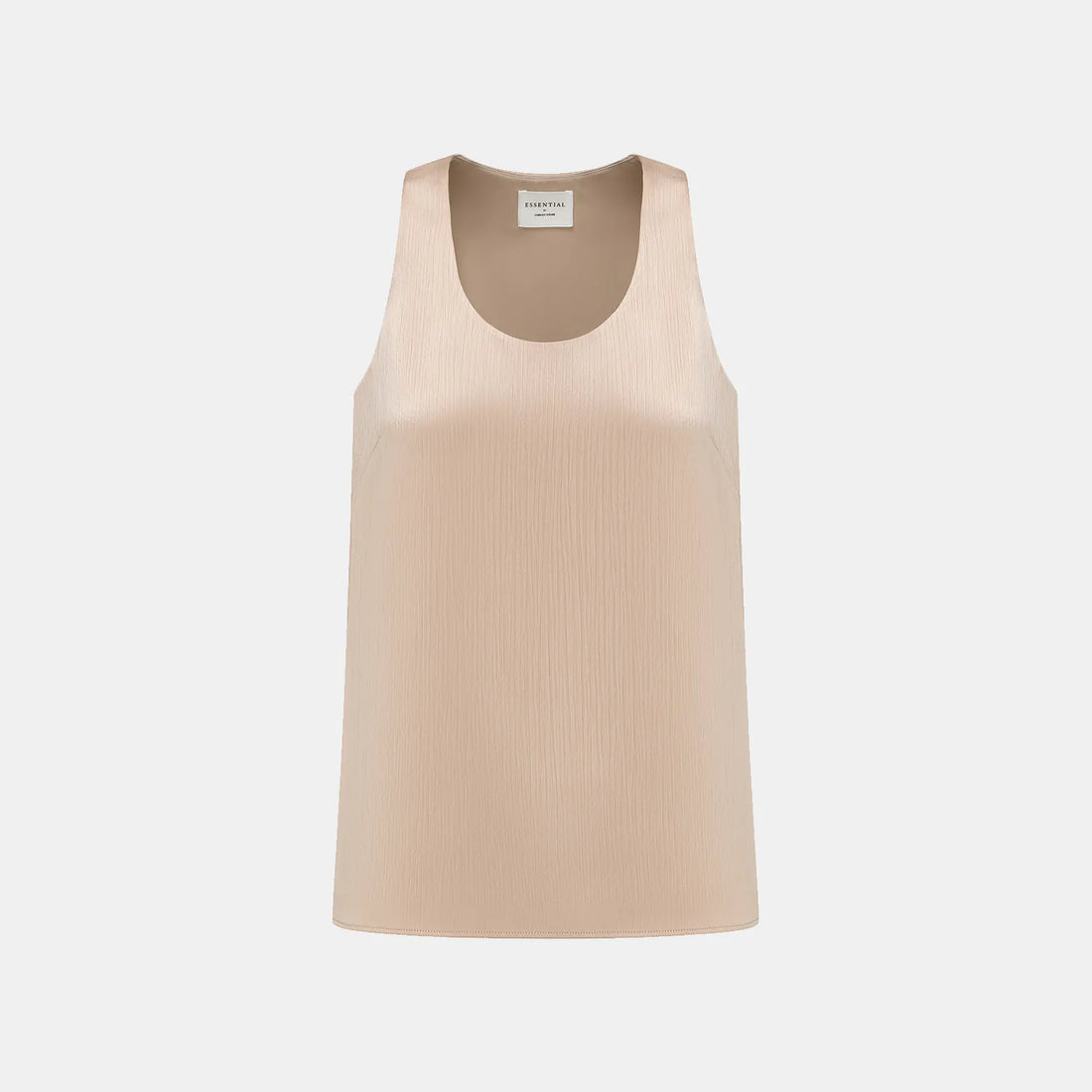 "Easy Go Chic" Korean Pleated Fabric Tank Top — Nude Gold