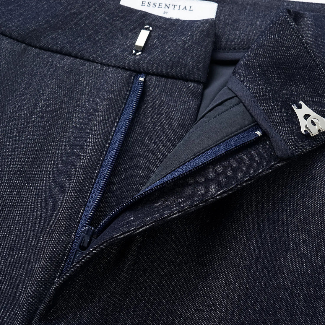 "Speak Sleek." Italian textured fabric flared pants—Denim
