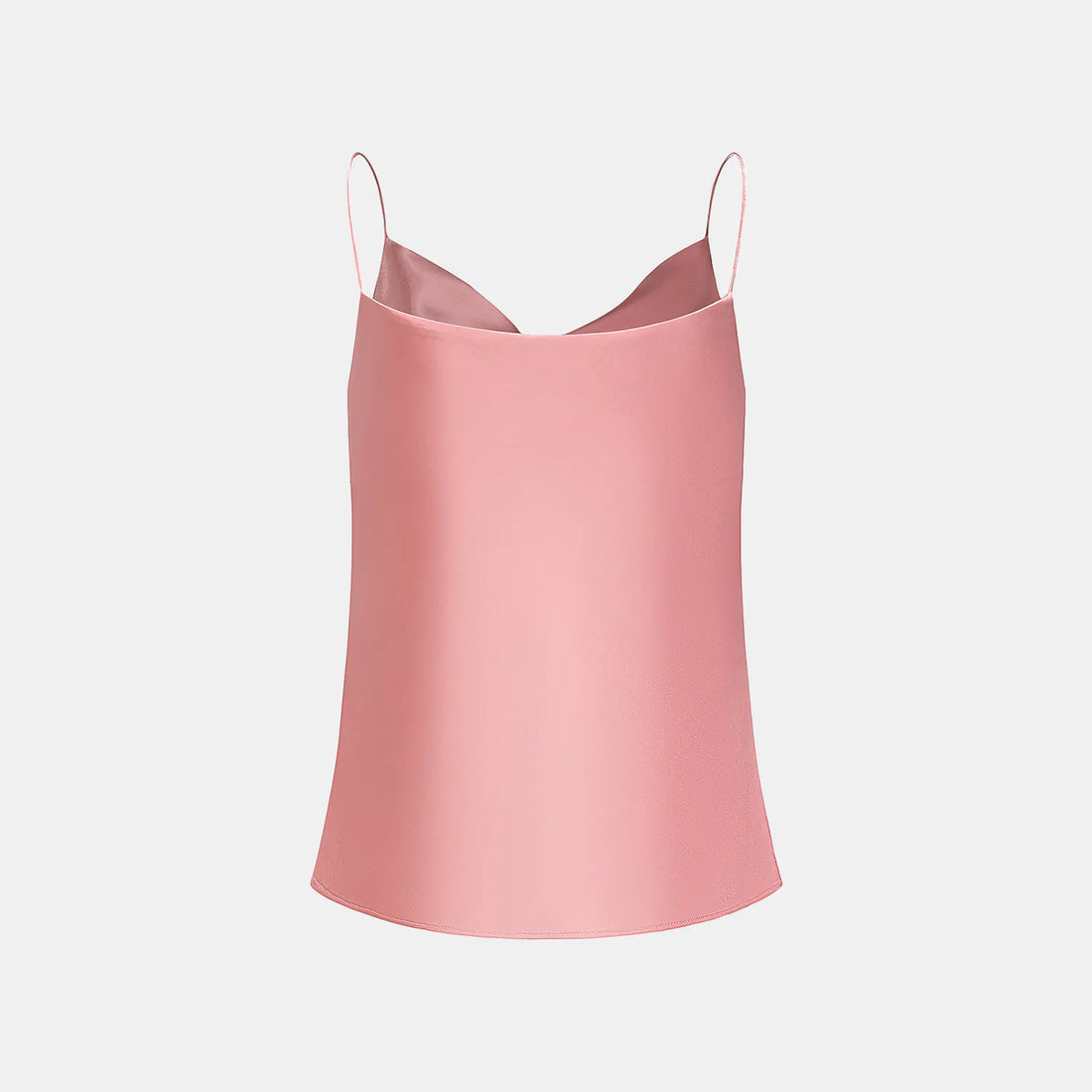 "Summer Diary" Acetate Swing Neck Spaghetti Strap Tank Top - Rose Pink