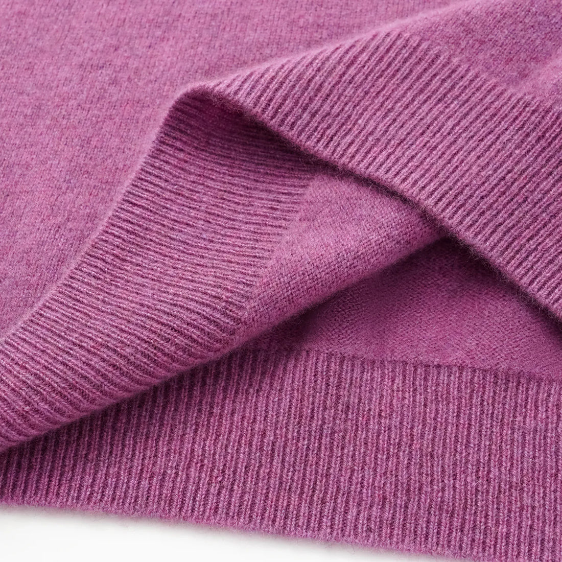 “Cash-In Collection 财“ 100% Baby Cashmere 3/4 Sleeve V-Neck Top (Yarn by Loro Piana) — Rouge Purple