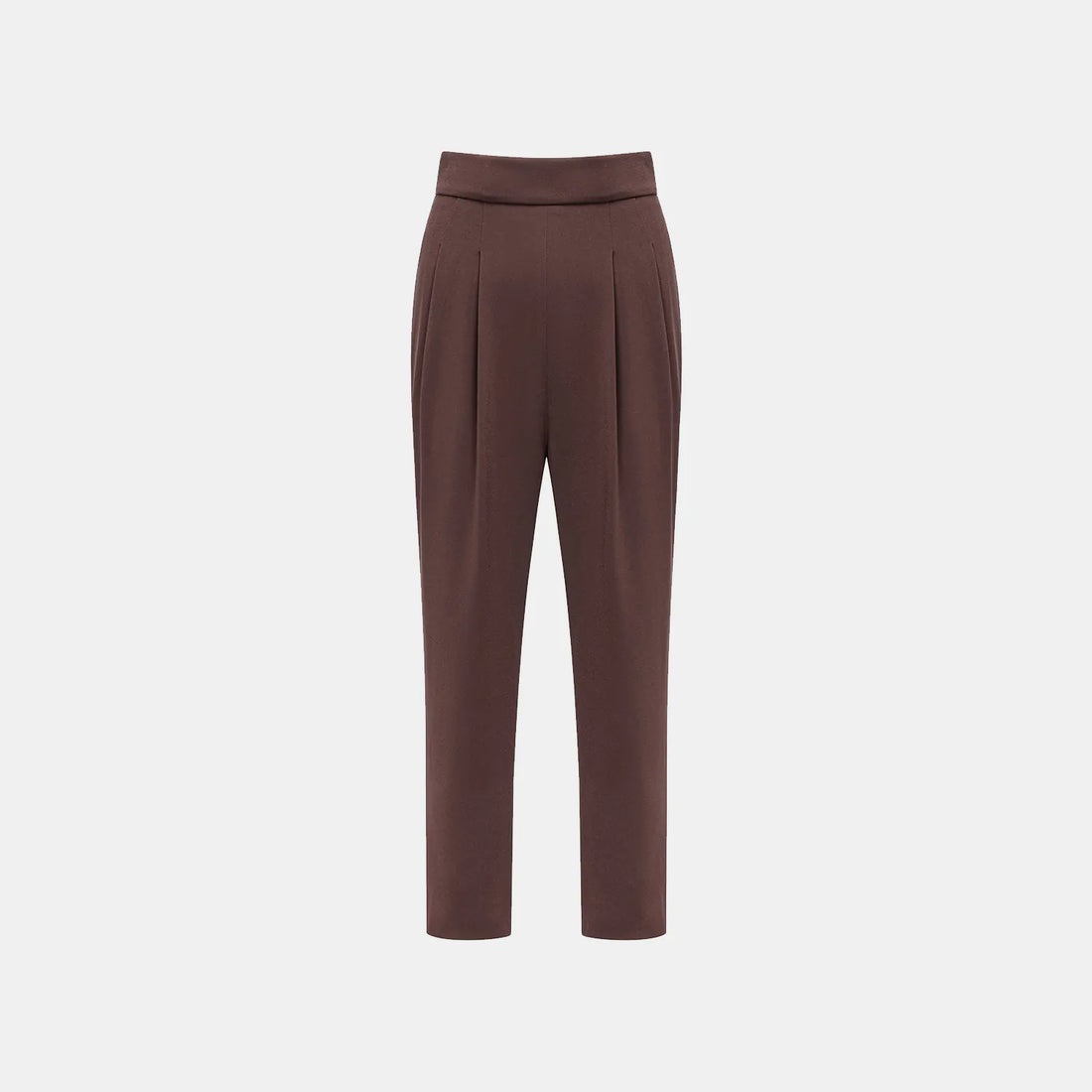 "The Atelier." Anti-wrinkle Acetate High-end Custom Soft Vest Craft High-waist Cropped Pants - Suede Brown
