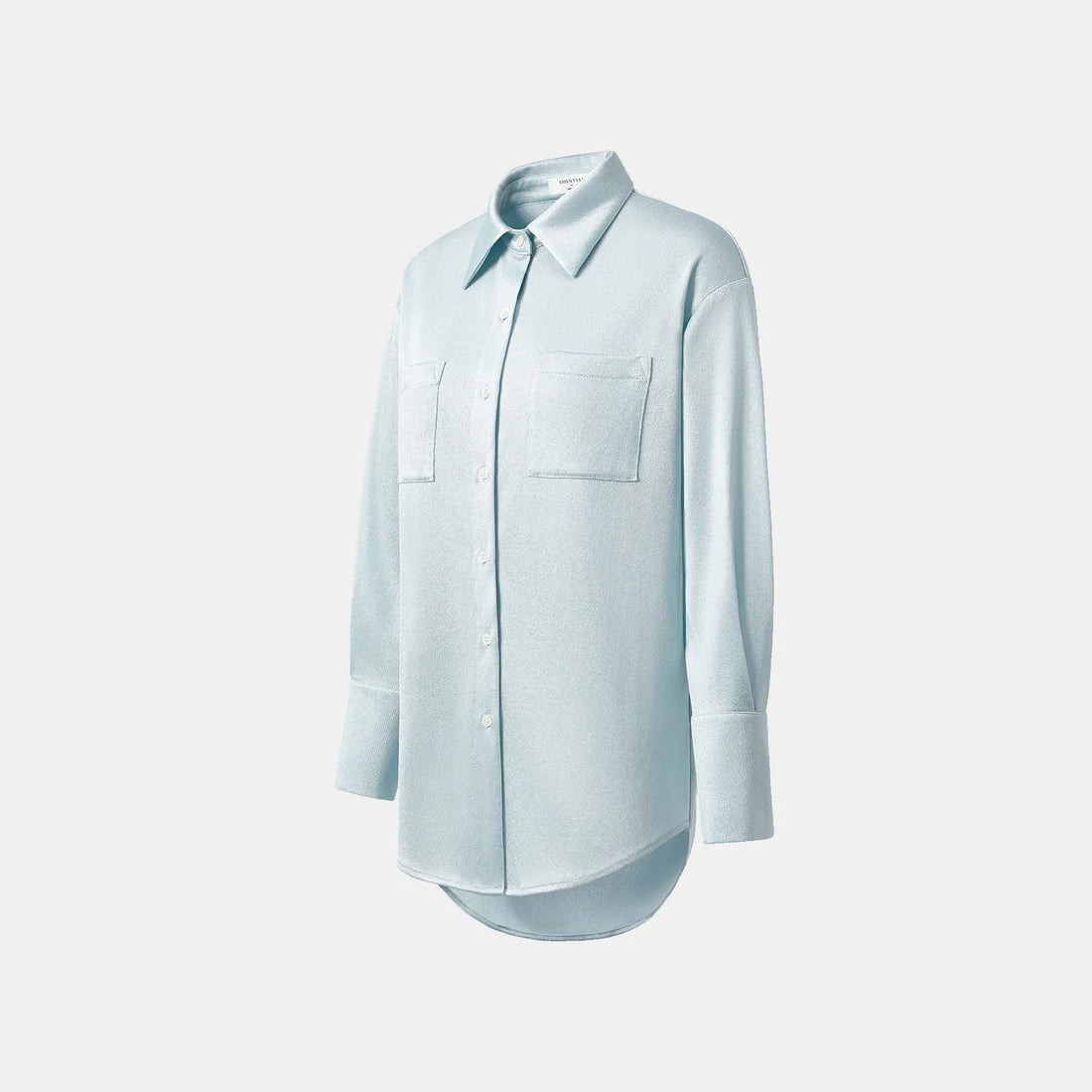 'Easy Go Chic' Acetate Oversized Shirt - Light Blue