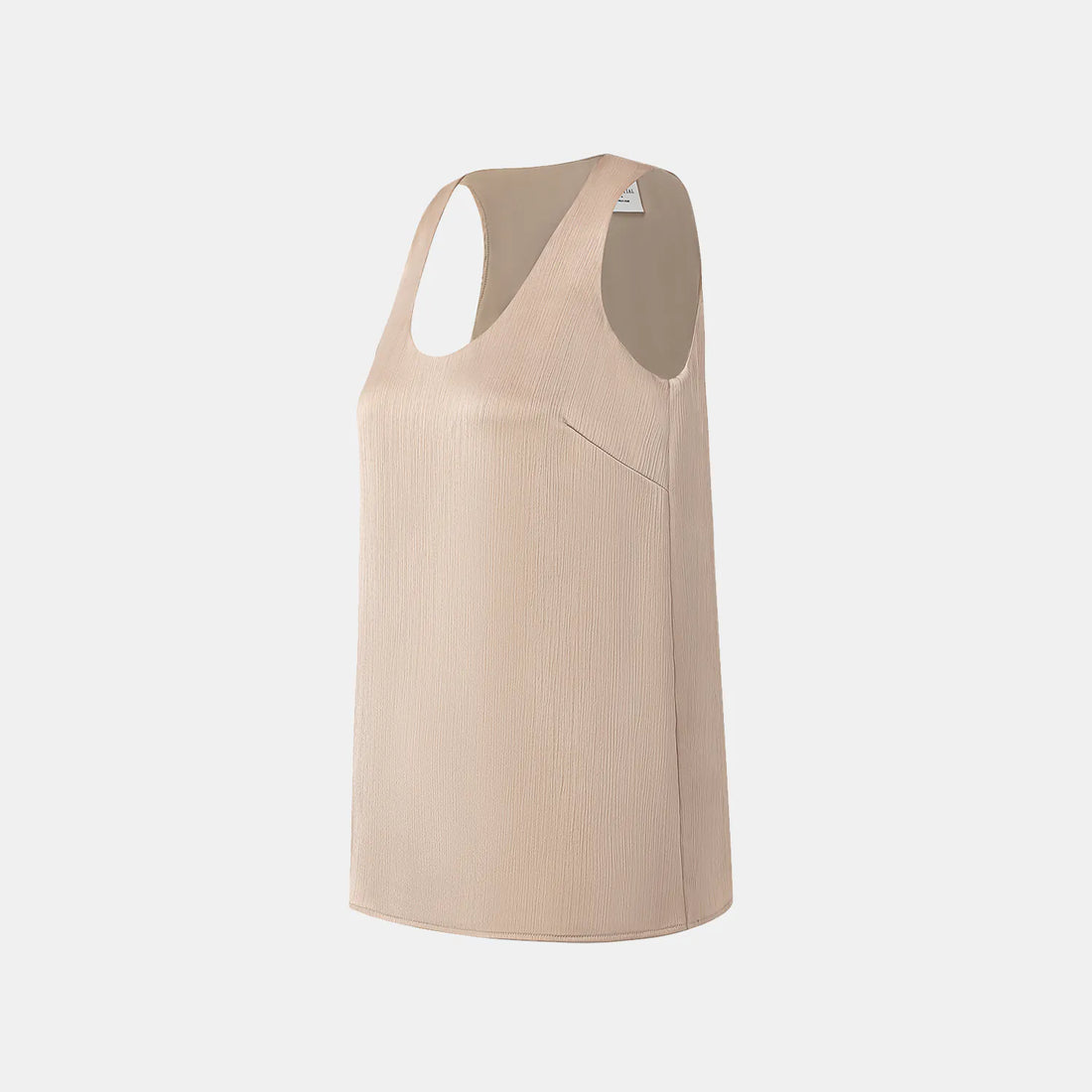 "Easy Go Chic" Korean Pleated Fabric Tank Top — Nude Gold