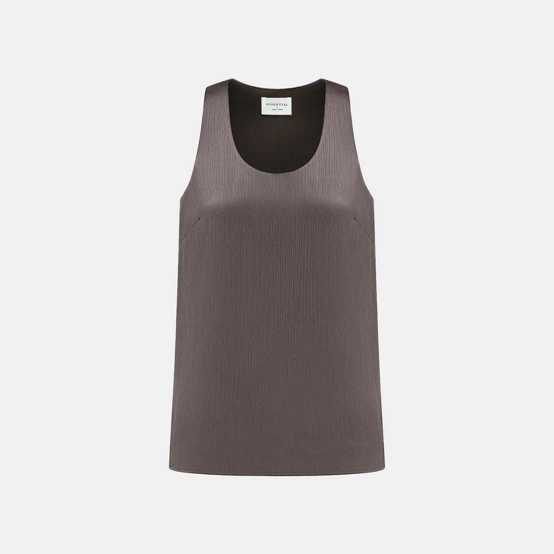 "Easy Go Chic" Korean Pleated Fabric Vest - Leather Brown
