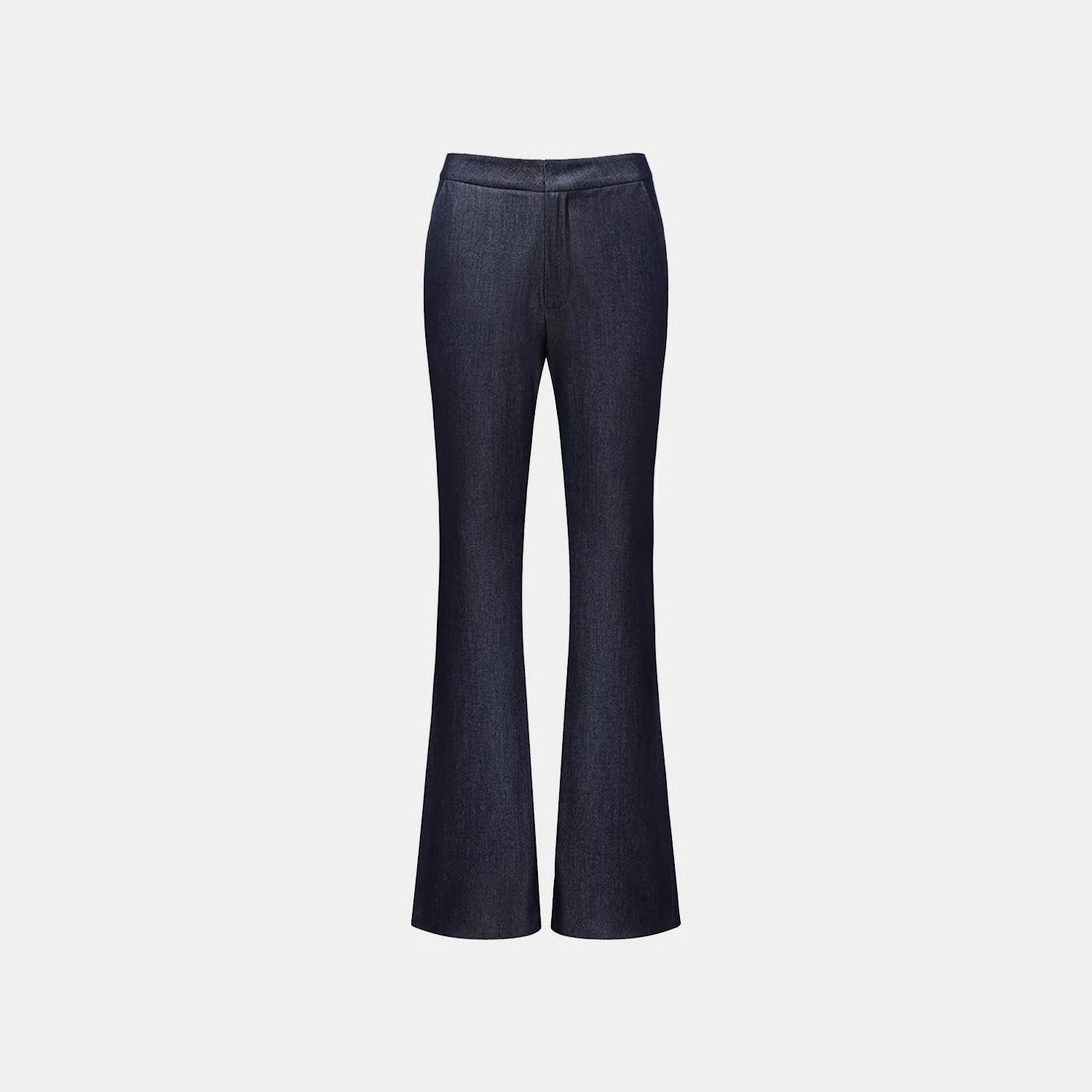 "Speak Sleek." Italian textured fabric flared pants—Denim
