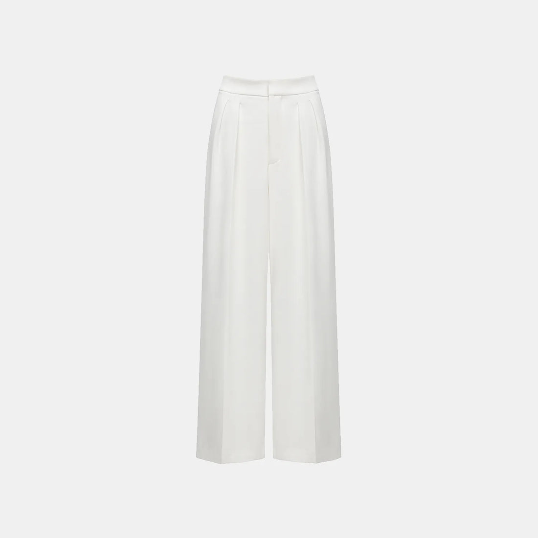 "Speak Sleek." Anti-wrinkle Acetate Special Cut Wide Leg Trousers - White