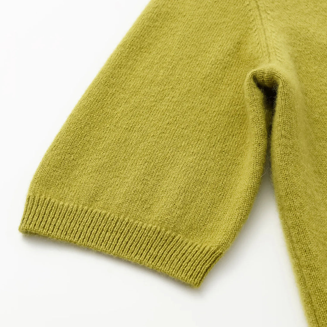 “Cash-In Collection 财“ 100% Baby Cashmere 3/4 Sleeve V-Neck Top (Yarn by Loro Piana) — Spring Bud Green