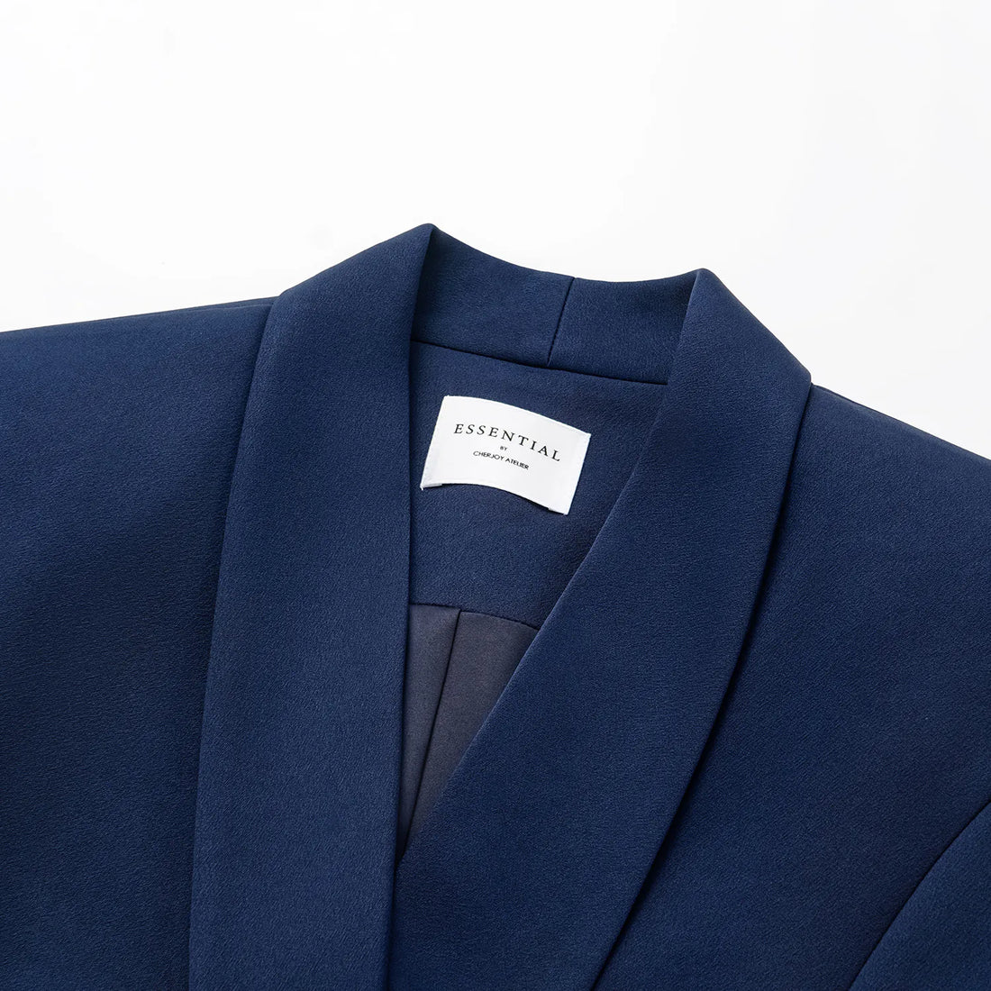 "Speak Sleek." Acetate Double-Breasted Blazer—Indigo