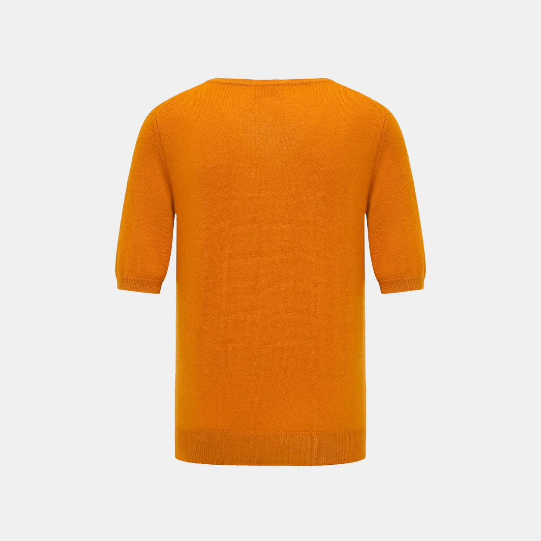 “Cash-In Collection 财“ 100% Baby Cashmere 3/4 Sleeve V-Neck Top (Yarn by Loro Piana) — Pumpkin Orange