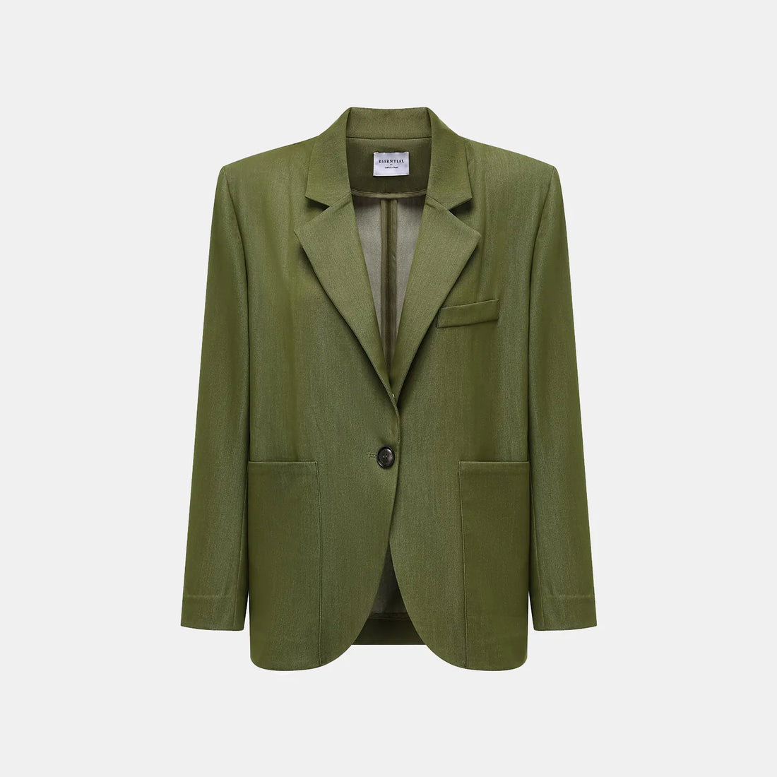 "Speak Sleek." Oversized suit jacket in Italian textured fabric—Amber Garden