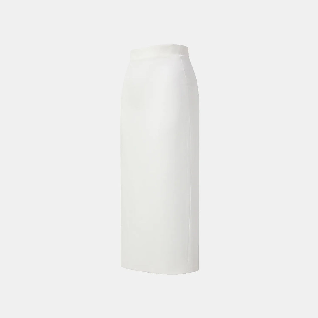 "Speak Sleek." Acetate pencil skirt—White