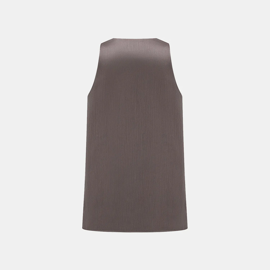 "Easy Go Chic" Korean Pleated Fabric Vest - Leather Brown