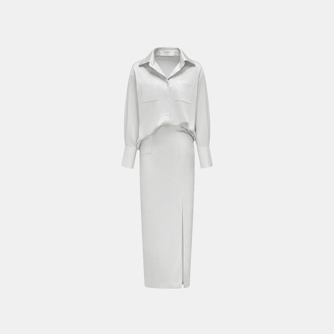 'Easy Go Chic' Acetate Knit Pencil Skirt - Silver