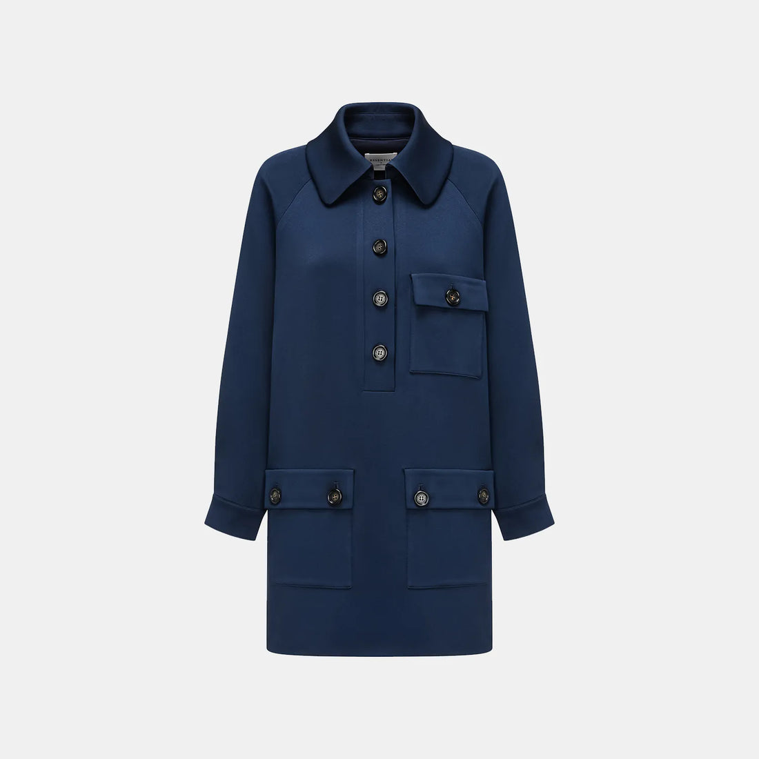 "Easy-go Chic" Heavy Acetate Casual Dress - Blue