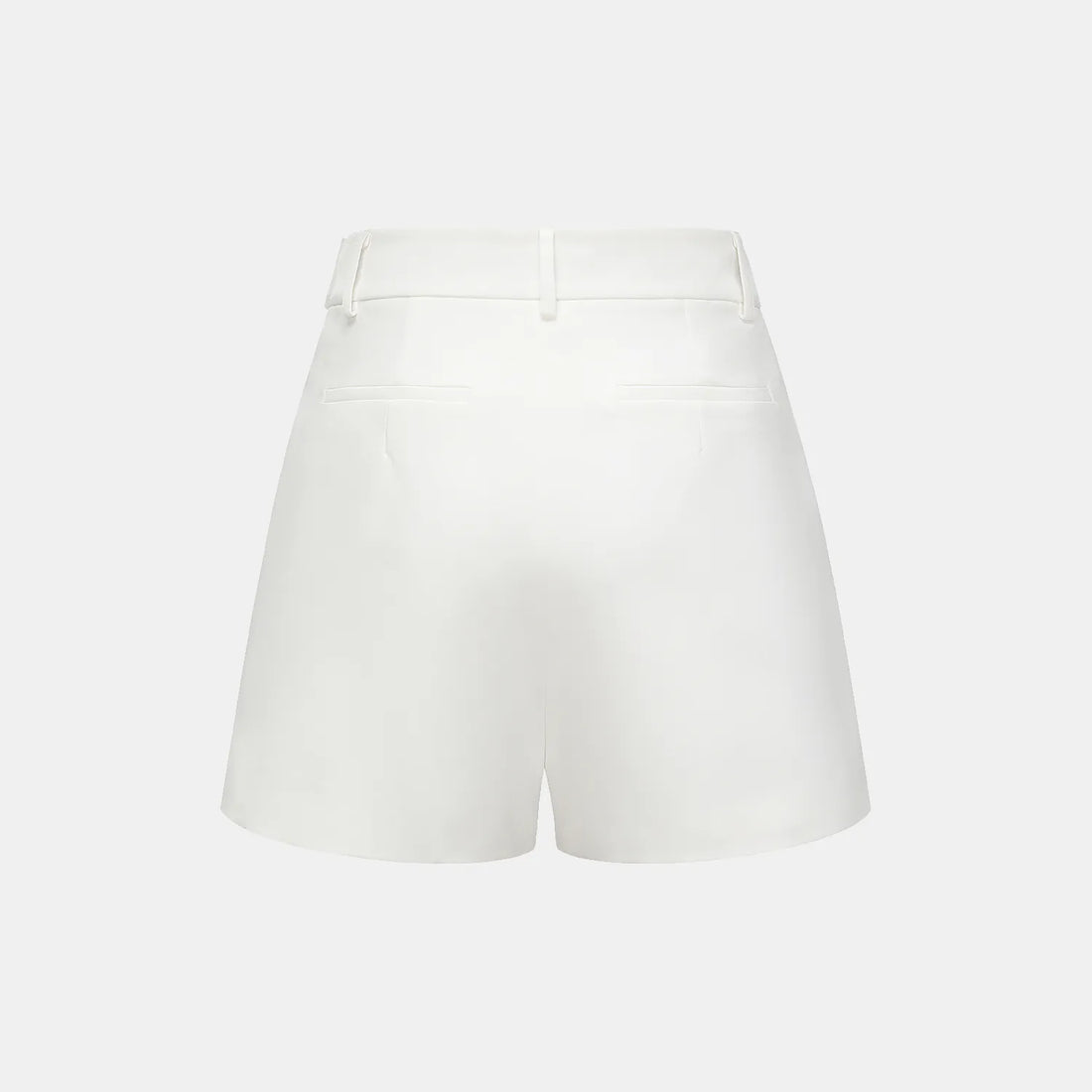 "Speak Sleek." Acetate Shorts—White