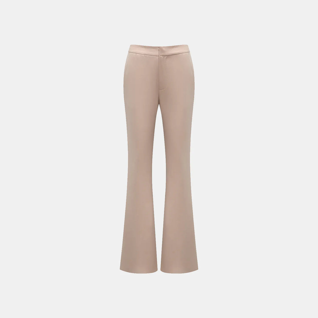 "Speak Sleek." Italian textured fabric flared pants - Taupe