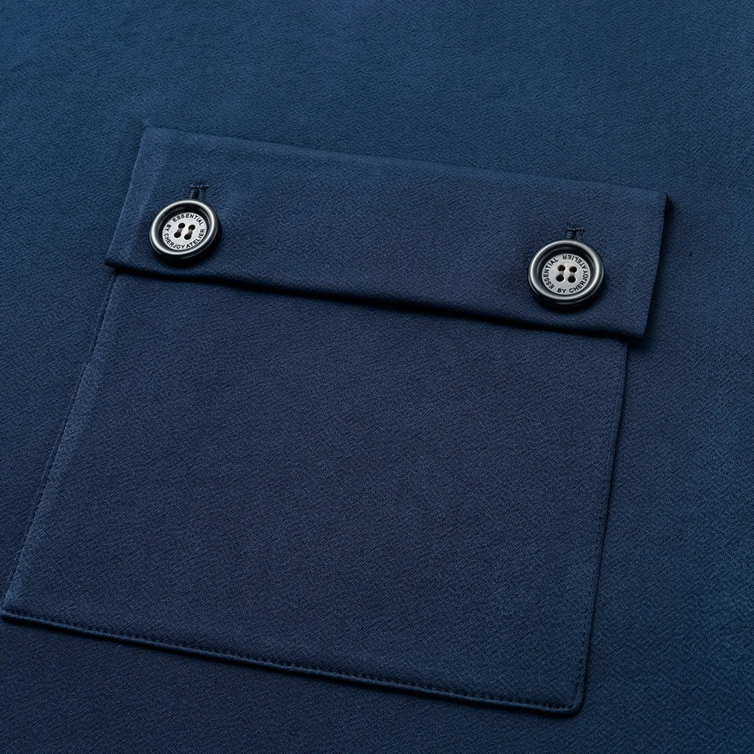 "Easy-go Chic" Heavy Acetate Casual Dress - Blue