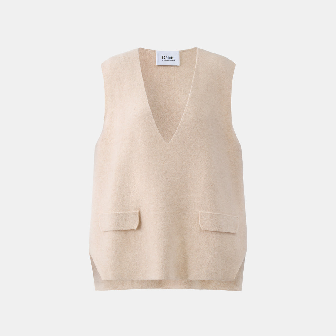 Pure & Soft Vanilla Taffy 香草太妃100% Cashmere V 領闊型針織背心商品圖 5