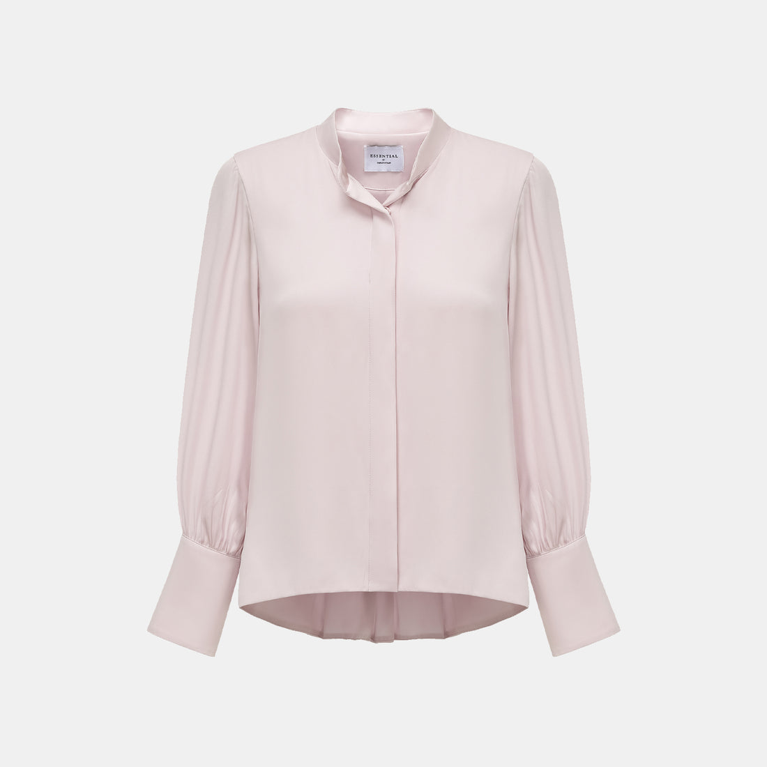 "Lazily in the Spring" 100% mulberry silk chiffon three-dimensional tailoring Chinese style blouse - cherry blossom pink
