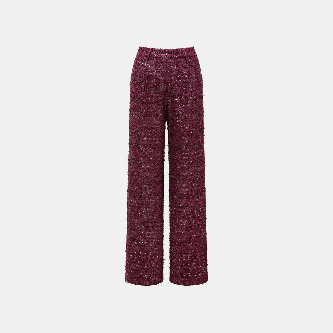 "Westminister Weekdays" Lightweight Tweed Tailored Wide Pants - Romance