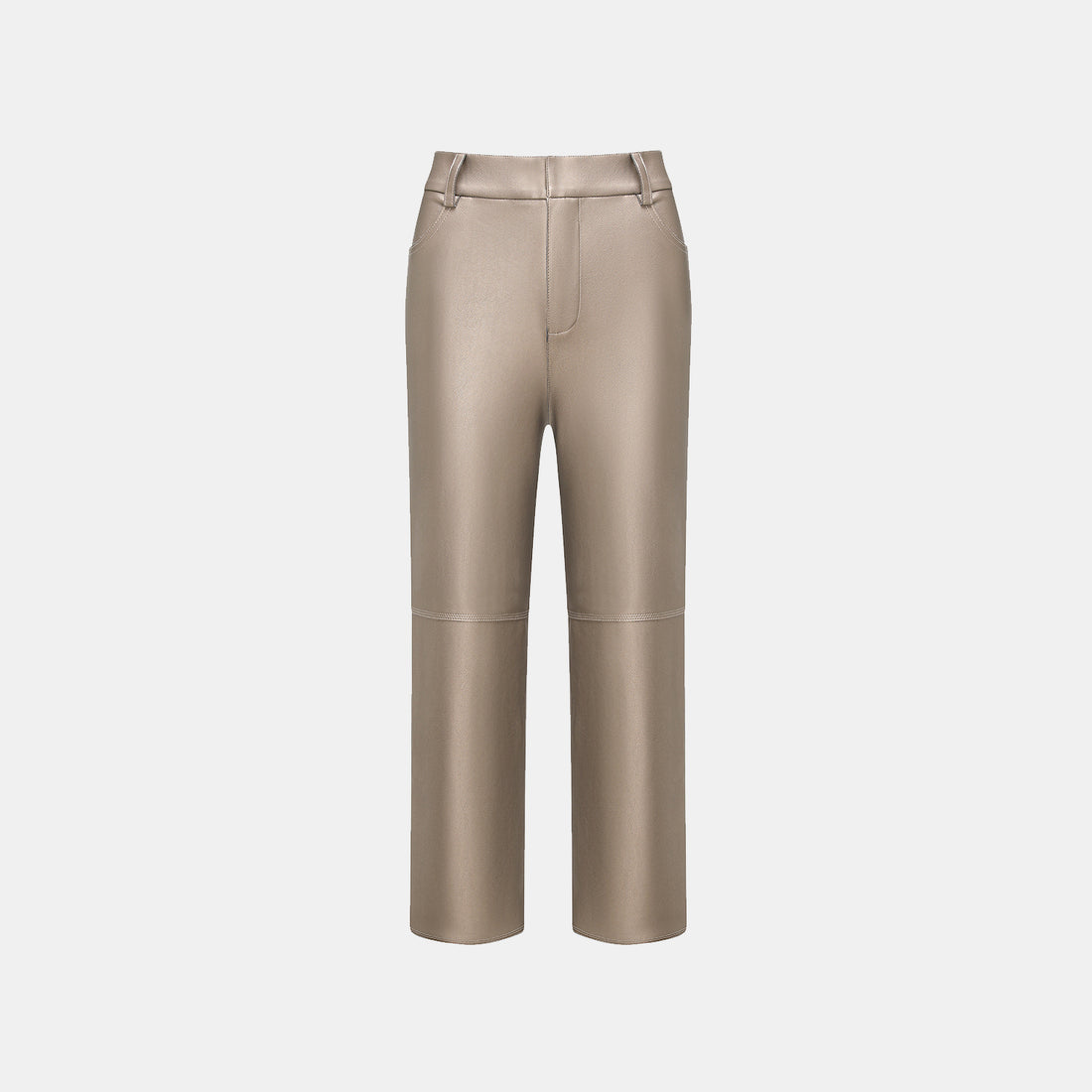 Easy-go Chic” Vegan Leather Cropped Pants—Night Gold