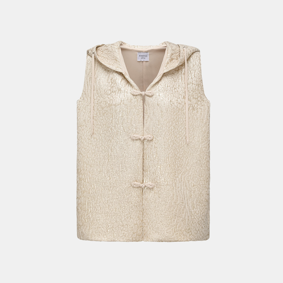 "Spring Outing" Jacquard Hooded Light Chinese Style Vest—Charm