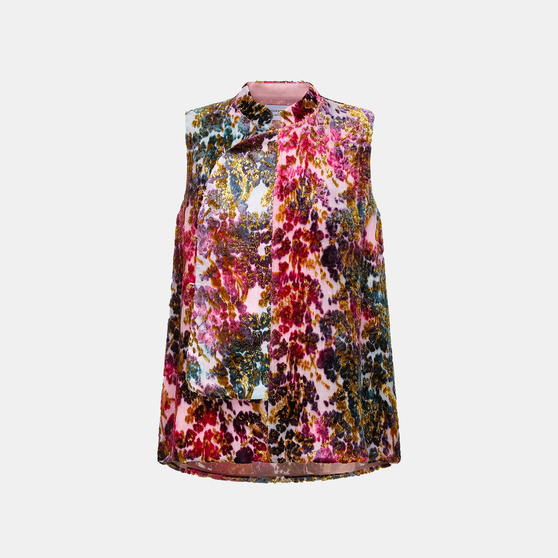 "Imperial Garden Teatime" Silk Velvet Chinese Style Vest - Zui Yanzhi