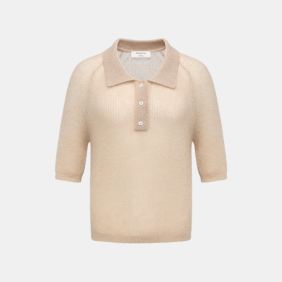 Autumn Diary Superfine Knit 3/4 Sleeve Top — Light Camel