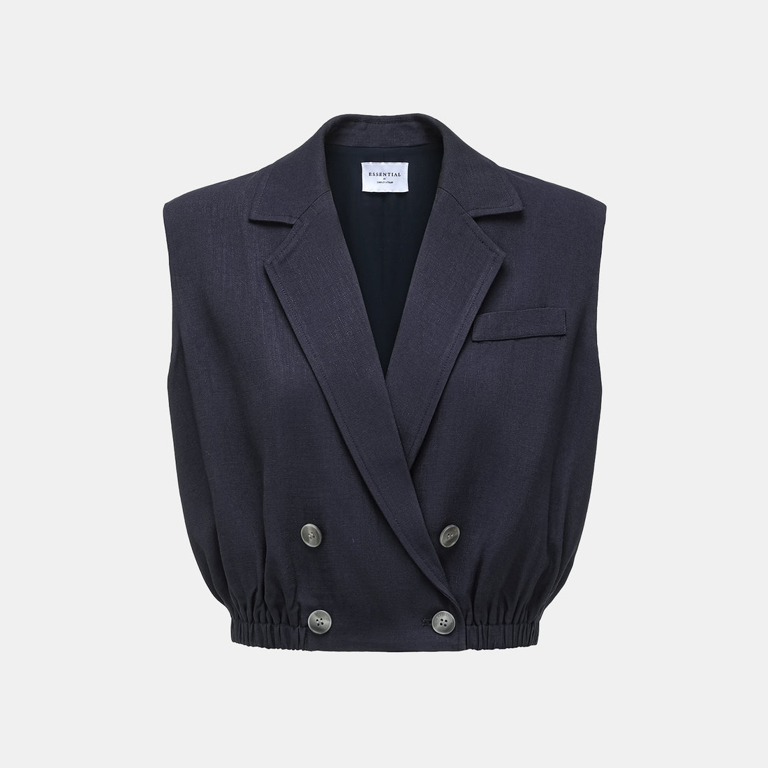 "Weekend at Monaco." Special bamboo texture acetate vest—Ink
