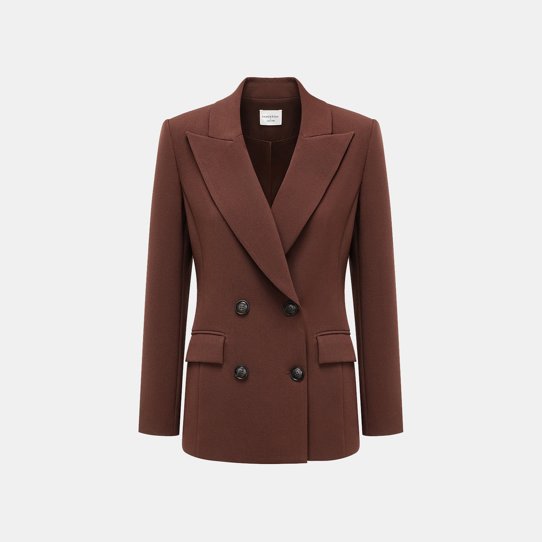 "Westminster Weekdays" Luxe Hemp Acetate Double Breasted Blazer - Cognac