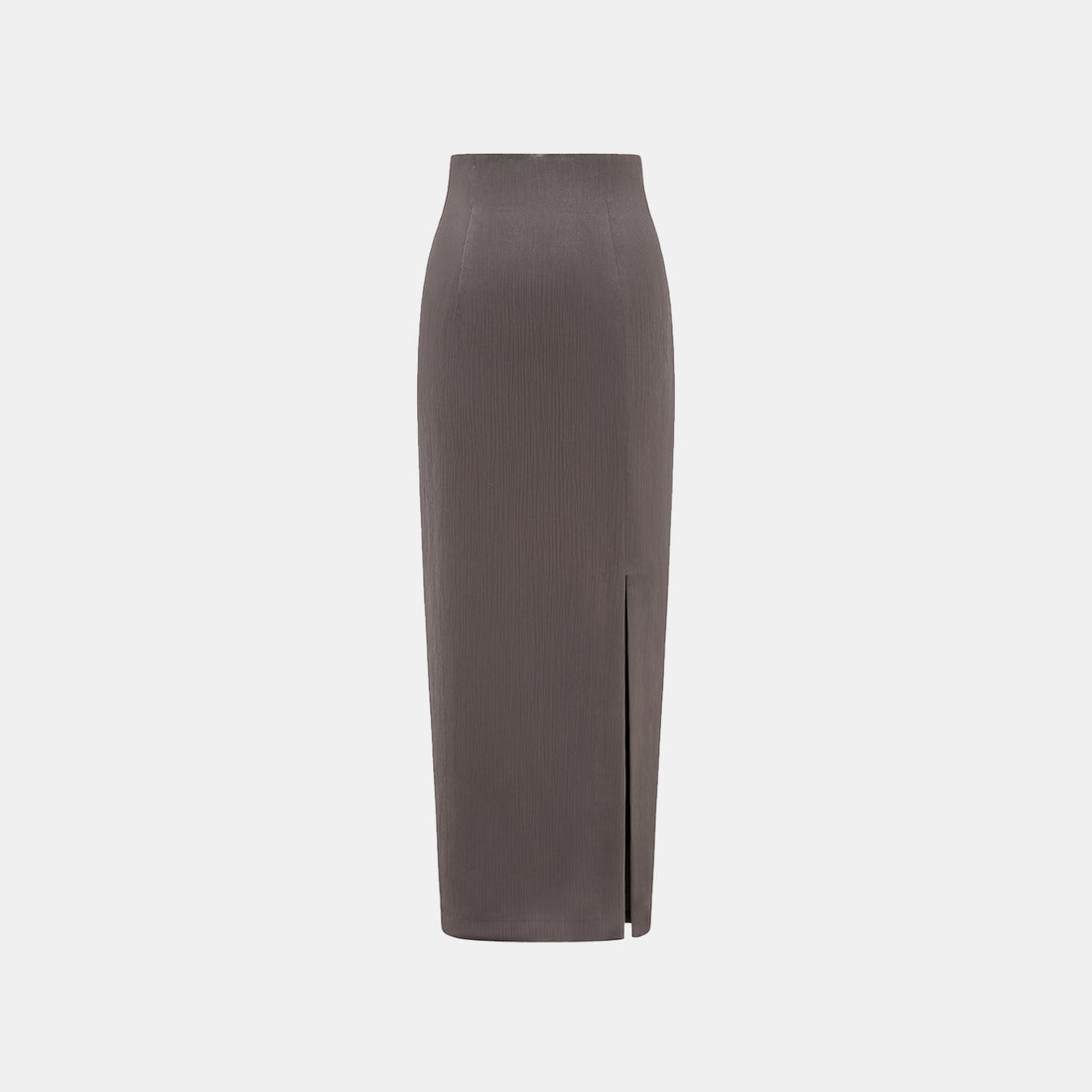 "Easy Go Chic" Korean Pleated Fabric Pencil Skirt - Leather Brown