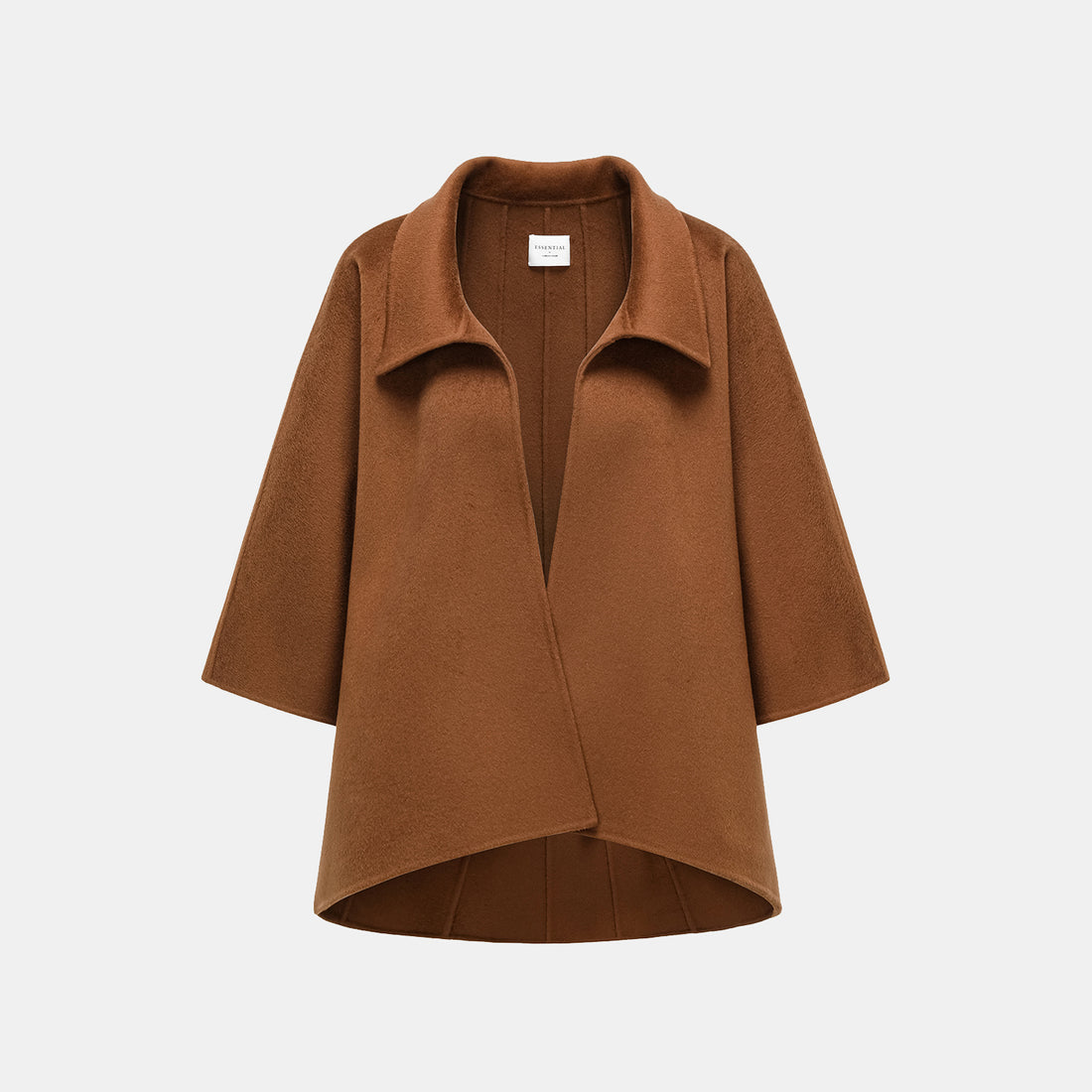"Winter Diary" 100% Cashmere Double-faced Long Pile Craft Short Coat - Caramel