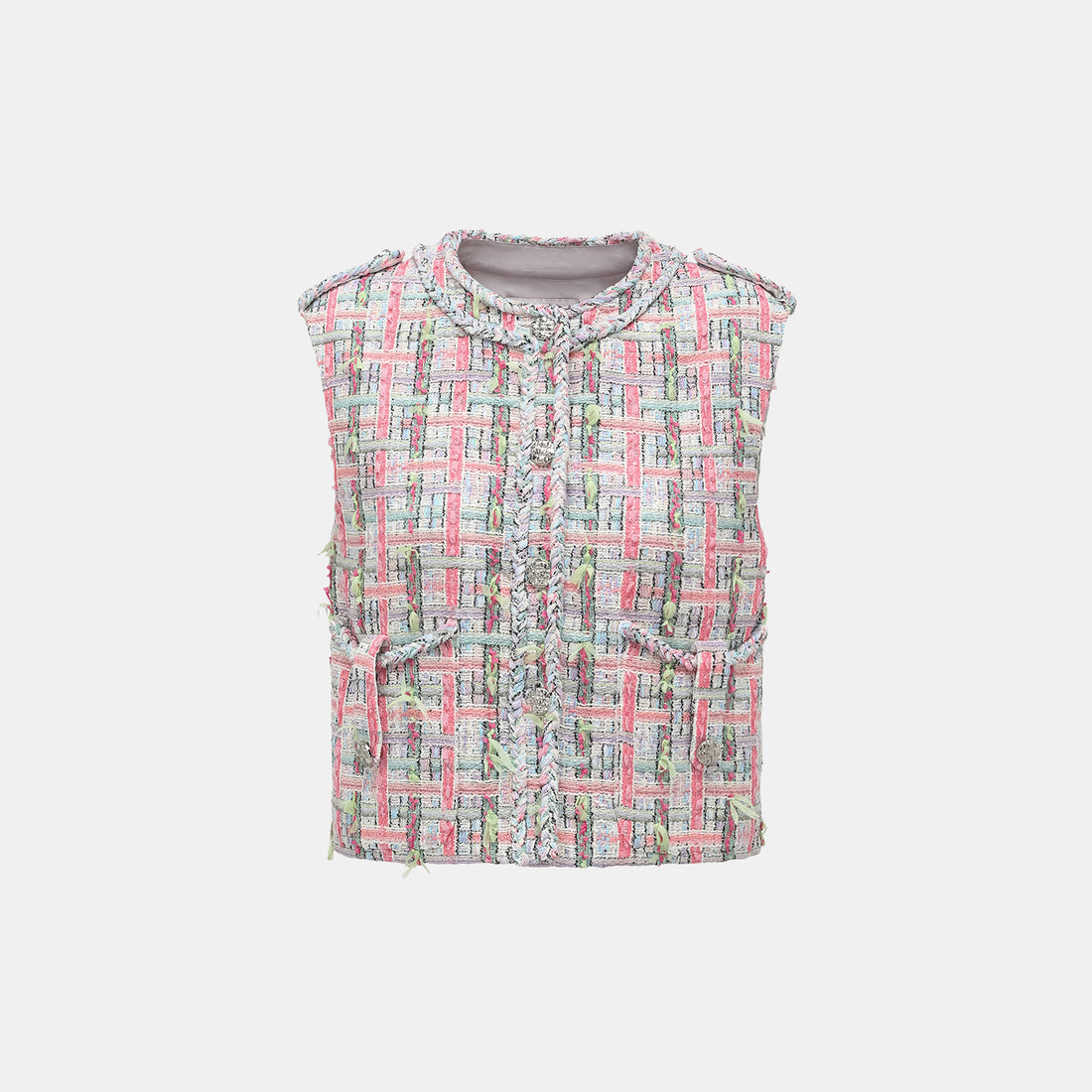 "Arcade of CherJoy Atelier." French summer light tweed vest vest - Parfum de Sucre