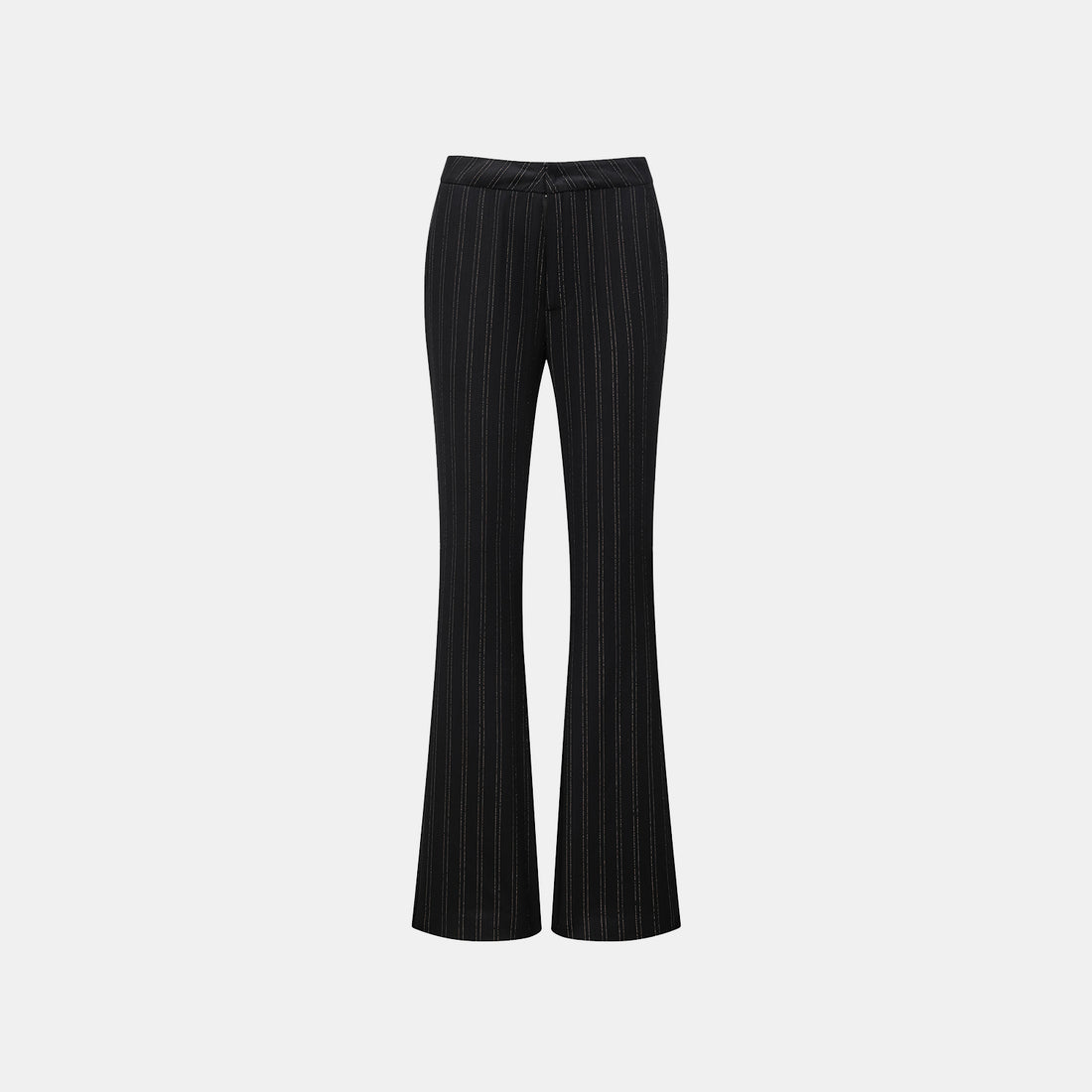 "Speak Sleek." Italian gold weaving straight flared pants—Indigo