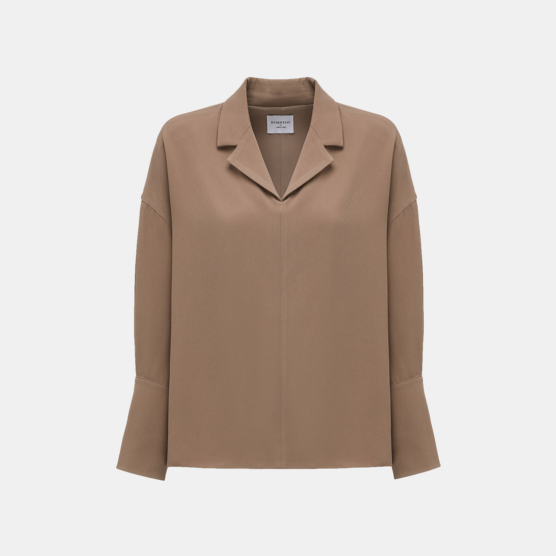 "Easy-go Chic" Textured Acetate Blazer/Shorts Set—Mocca